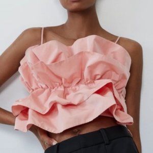 Zara Pink Petal Ruffle Cupcake Top
